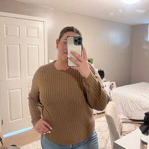 Jessica Simpson Ribbed Brown Sweater